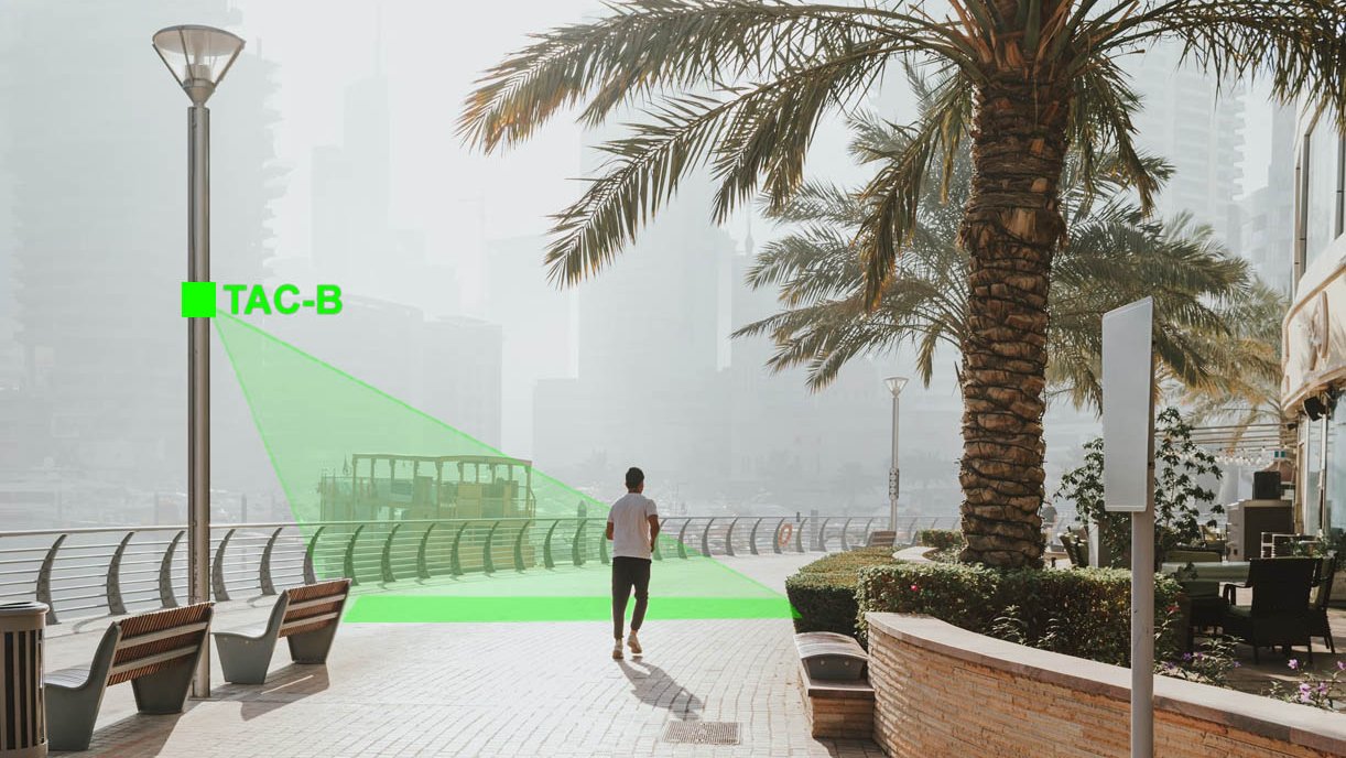 Conteggio delle persone all'aperto in una Smart City con sensore radar SensMax TAC-B 4G